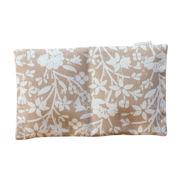 Petite bouillotte sèche en graines de lin - Fleurs beige/blanche