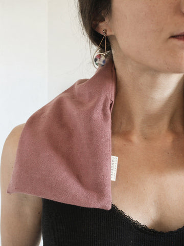 Bouillotte cervicales en graines de lin - Lin Vieux rose
