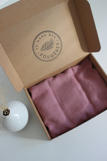 bouillotte sèche en graines de lin - Lin Vieux rose