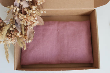 Petite bouillotte sèche en graines de lin - Lin vieux rose