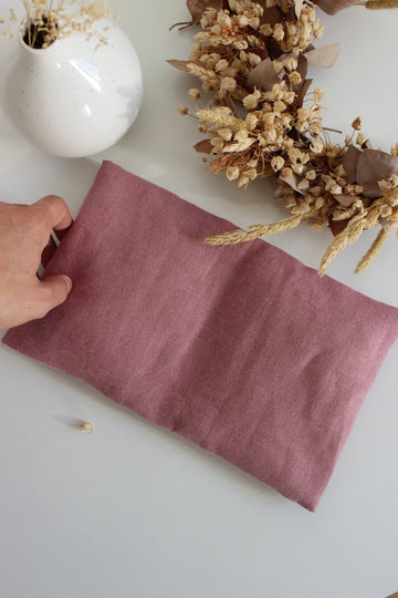 Petite bouillotte sèche en graines de lin - Lin vieux rose