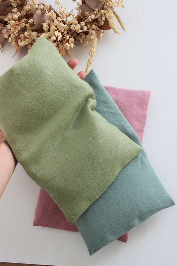 Petite bouillotte sèche en graines de lin - Lin vert olive