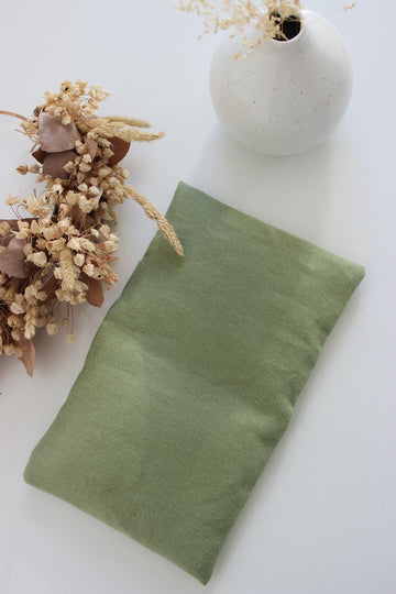 Petite bouillotte sèche en graines de lin - Lin vert olive