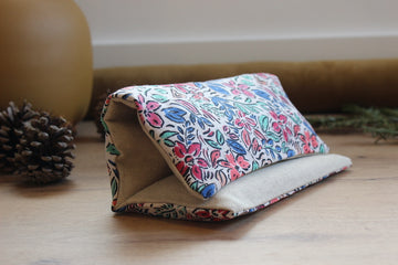 bouillotte sèche en graines de lin - Fleurs aquarelle