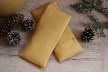 Coussin de relaxation pour les yeux - Lin jaune moutarde
