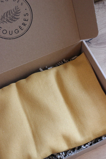 bouillotte sèche en graines de lin - Lin Jaune moutarde