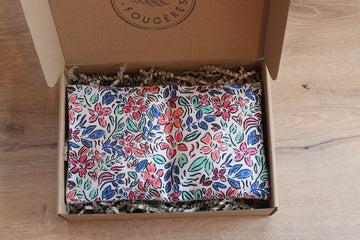 Petite bouillotte sèche en graines de lin - Fleurs aquarelle