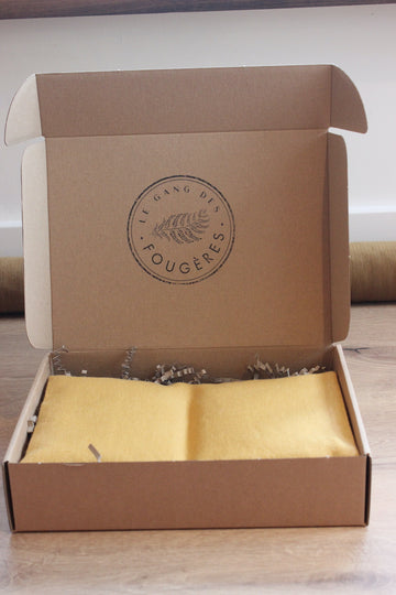 Petite bouillotte sèche en graines de lin - Lin jaune moutarde