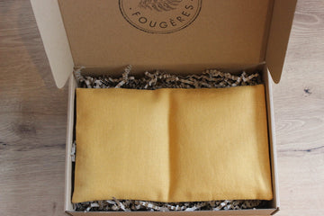 Petite bouillotte sèche en graines de lin - Lin jaune moutarde