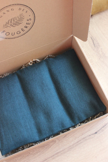 bouillotte sèche en graines de lin - Lin Bleu de prusse