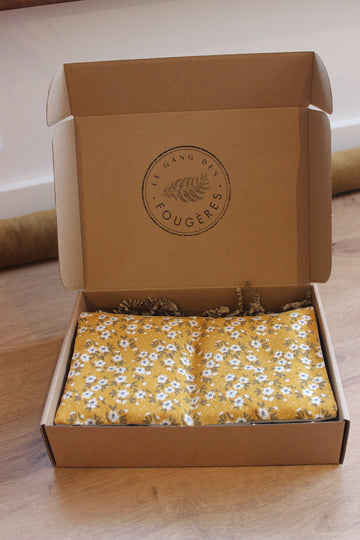 Petite bouillotte sèche en graines de lin - Liberty jaune