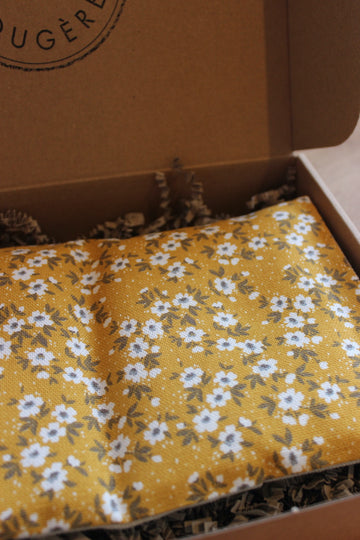Petite bouillotte sèche en graines de lin - Liberty jaune