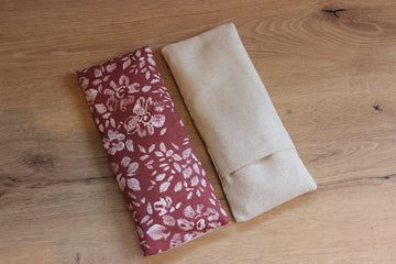 Coussin de relaxation pour les yeux - Fleurs craie marsala