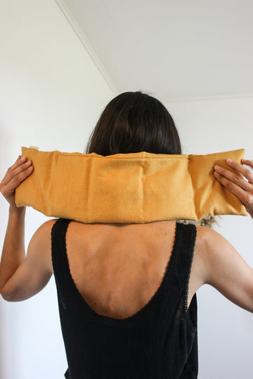 Bouillotte cervicales en graines de lin - Lin Jaune moutarde
