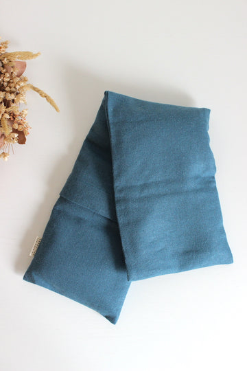 Bouillotte cervicales en graines de lin - Lin Bleu pétrole