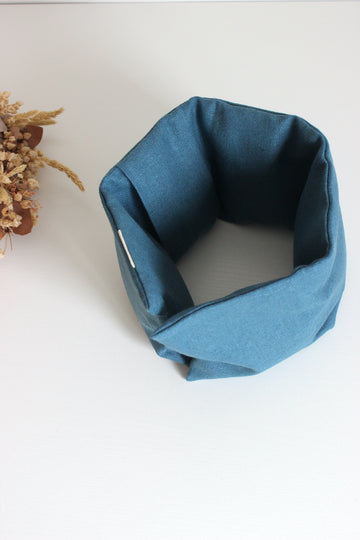 Bouillotte cervicales en graines de lin - Lin Bleu pétrole