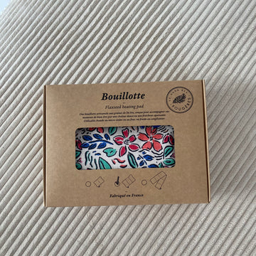 bouillotte sèche en graines de lin - Fleurs aquarelle