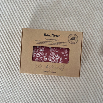 bouillotte sèche en graines de lin - Fleurs craie marsala