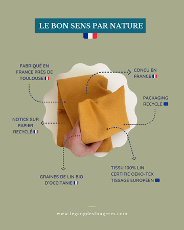 Bouillotte cervicales en graines de lin - Lin Jaune moutarde